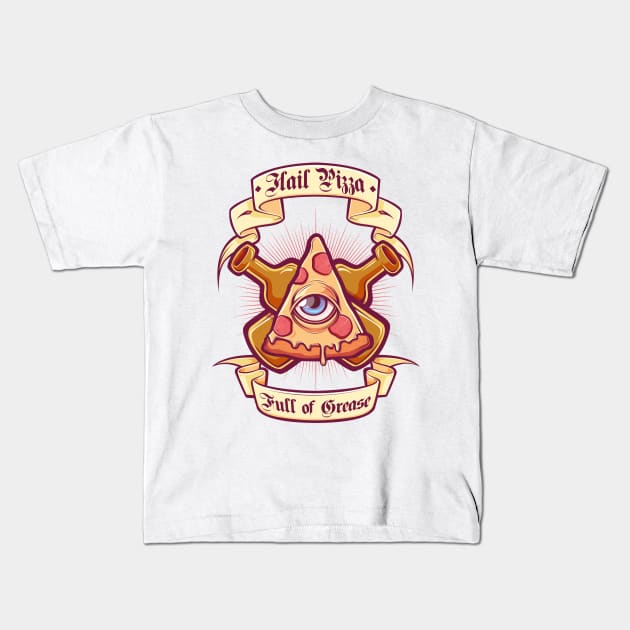 Pizza is my religion Kids T-Shirt by juansinmiedo